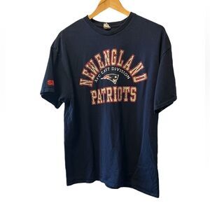 MENS PATRIOTS Navy Graphic Print Casual Short Sleeve Tee Shirt XL